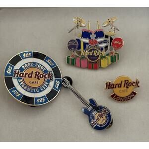 Hard Rock Cafe Pin Lot 4 Limited Retired Atlantic City Tampa DC London